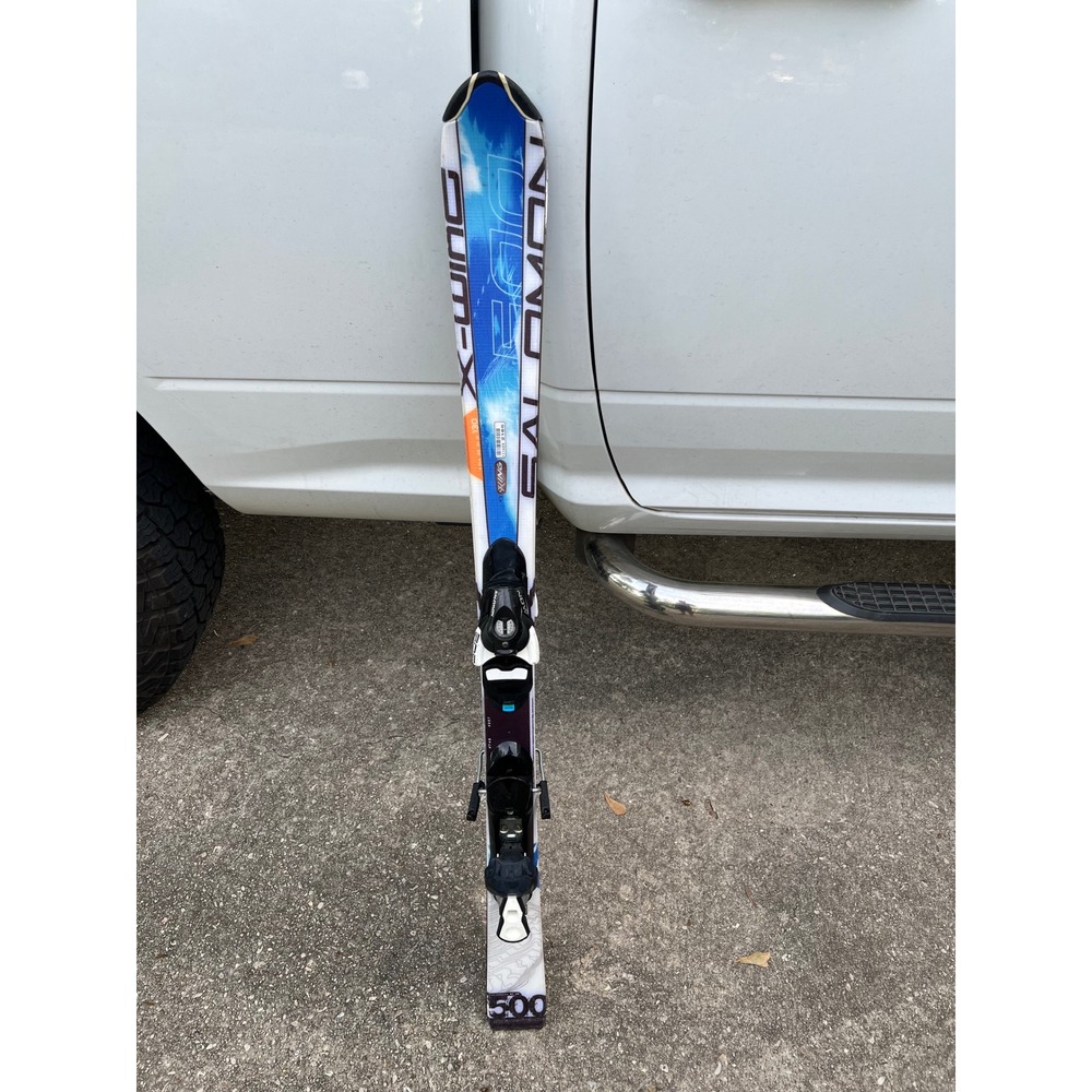 Salomon X-Wing 500 Skis Junior 130cm Blue White All Mountain Alpine Bindings